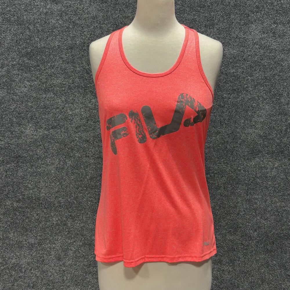 Fila Tank Top Womens Medium Pink Racerback Mesh Logo Athletic Workout Shirt